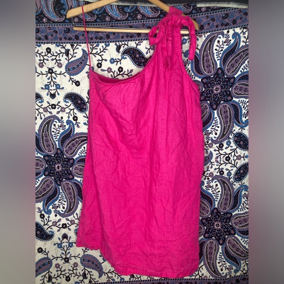 J crew linen one shoulder shift dress - Picture 1 of 3